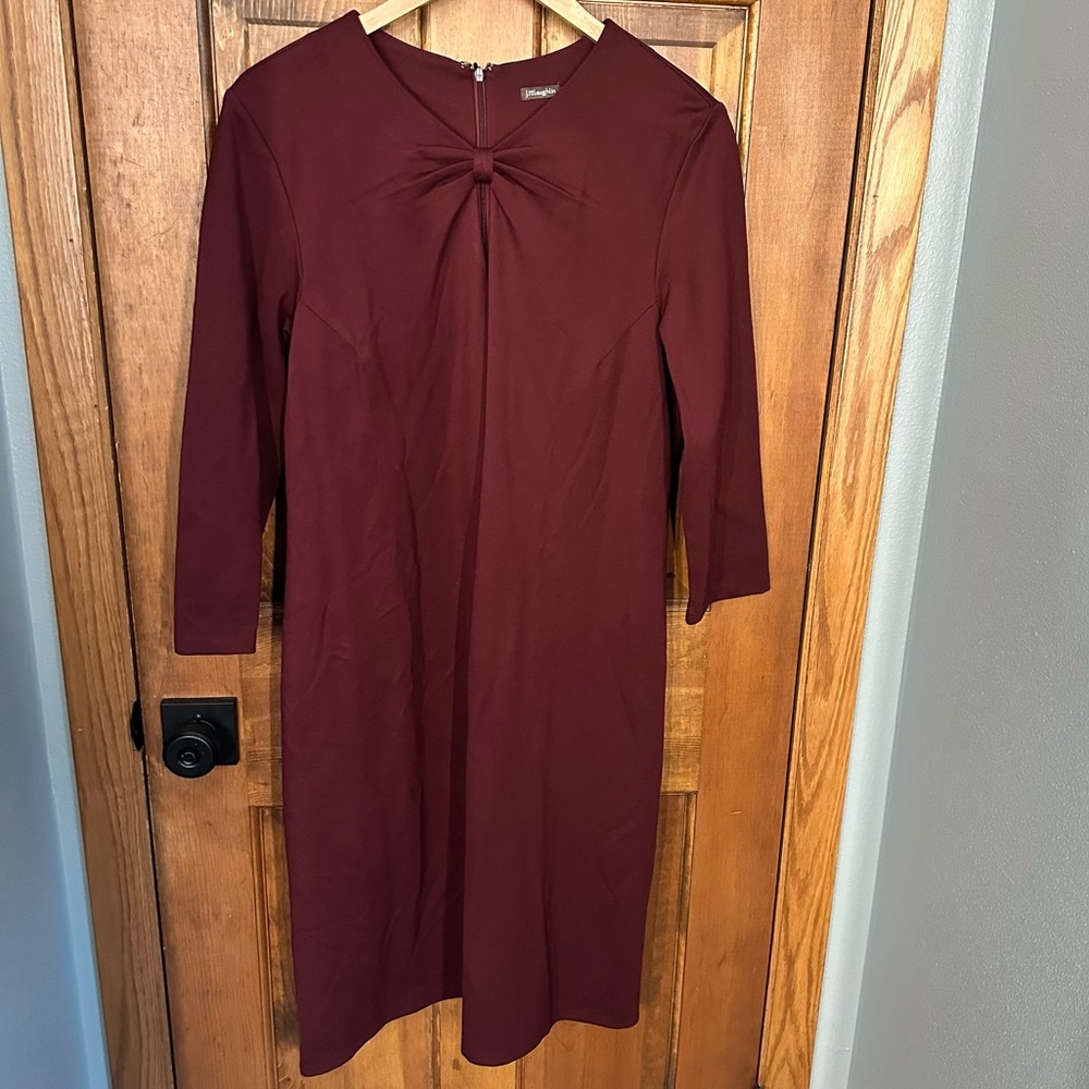 J. MCLAUGHLIN Burgundy 3/4 Sleeve Isabel Knot-Front Bainbridge Sheath‎ Dress XL